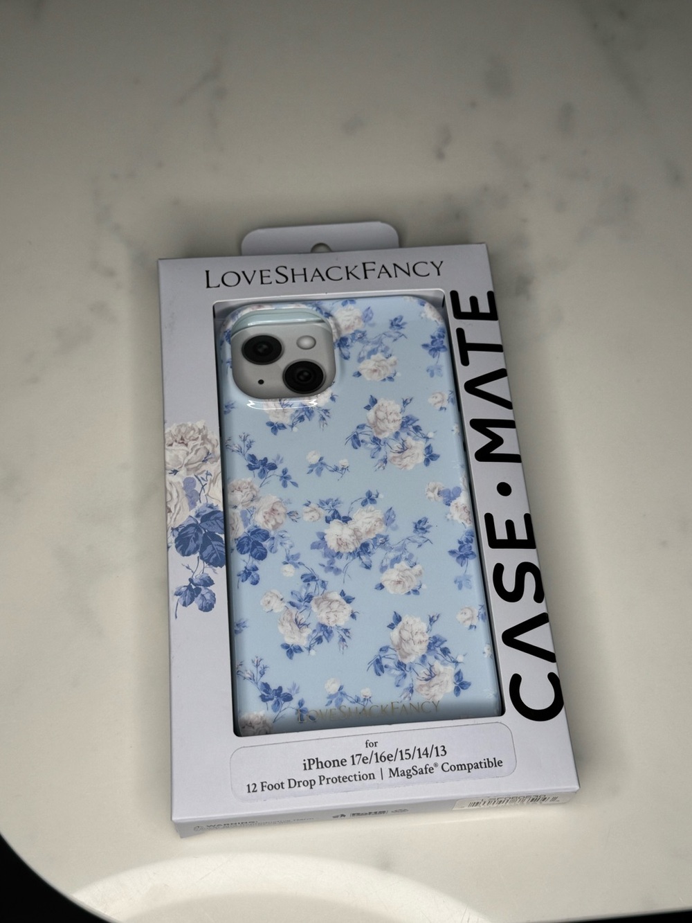 LoveShackFancy Case-Mate iPhone Case Blue Floral NWT
